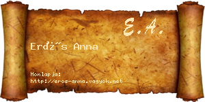 Erős Anna névjegykártya